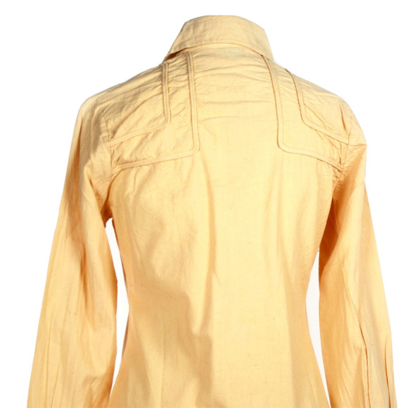 Vintage 1970s Noodle Soup Shirt Blouse Button Down Yellow Fitted Sz S - Hey Viv - Picture 4 of 9